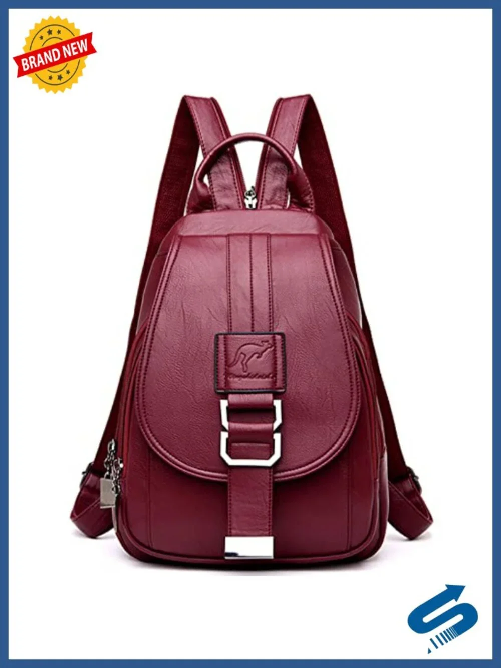 Genuine Leather Fashion Backpack for Women with Pockets for Work